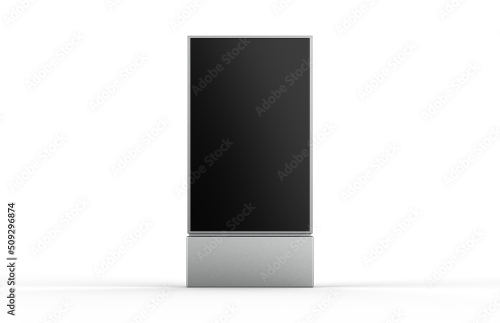 Wall mural wifi network multi touch floor standing lcd, display digital signage display touch monitor mockup. 3