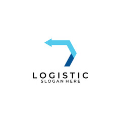Logistics company vector logo, arrow icon logo, fast digital delivery logo. Using simple and easy logo vector editing.