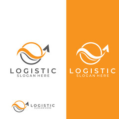 Logistics company vector logo, arrow icon logo, fast digital delivery logo. Using simple and easy logo vector editing.