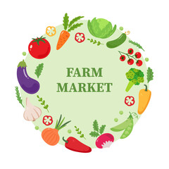 Set of hand drawn vector vegetables. Farm market