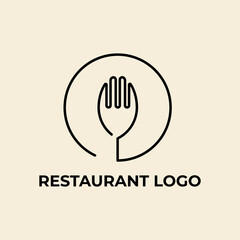 food minimalist logo line art vector icon design