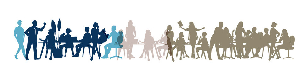 people, set of vector silhouettes