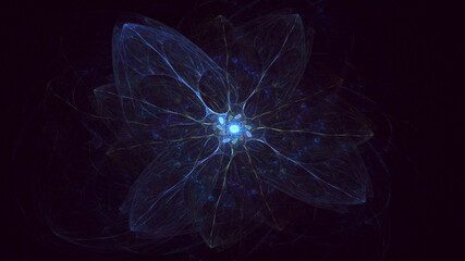 3D rendering abstract multicolor technology fractal light background