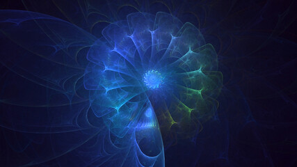 Fototapeta premium 3D rendering abstract multicolor technology fractal light background