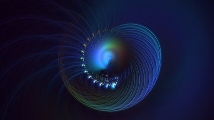 3D rendering abstract multicolor technology fractal light background