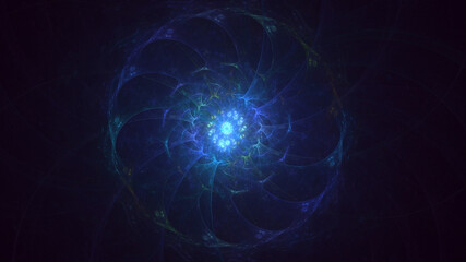 3D rendering abstract multicolor technology fractal light background