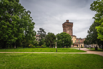 View of the Salvi Garden and the Castle Tower in Vicenza, Veneto, Italy, Europe, World Heritage Site