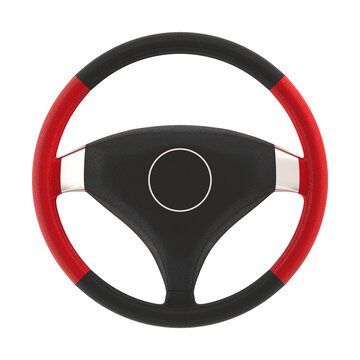 Steering wheel on white background. Isolated 3D illustration