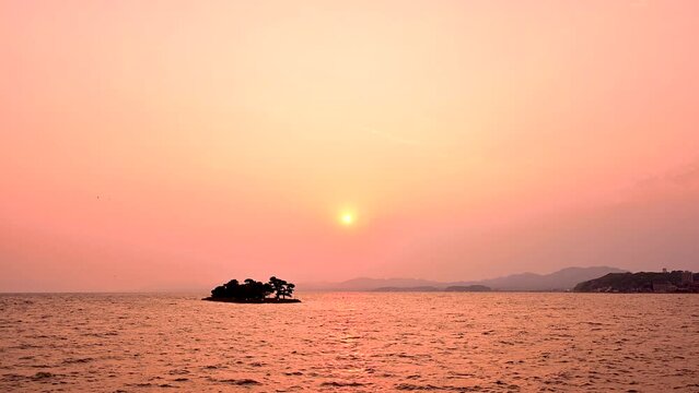 宍道湖夕日スポットの夕日	