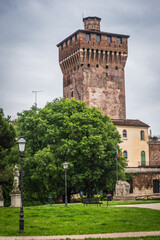 Fototapeta na wymiar View of the Salvi Garden and the Castle Tower in Vicenza, Veneto, Italy, Europe, World Heritage Site