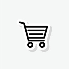 Shopping Cart icon sticker sign for mobile concept and web design