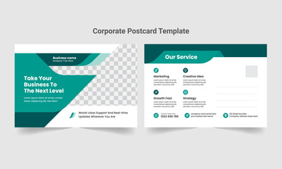 Modern & creative Corporate business postcard design template. 