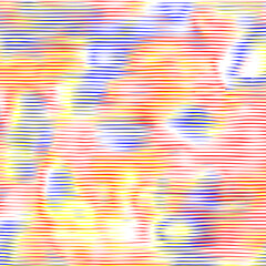 Moire gradient texture, bright phantom  wavy lines optical illusion. Abstract rainbow pattern with distorted lines. 
Digital screen effect make in overlay background. Vector wallpaper - obrazy, fototapety, plakaty