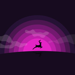 Deer silhouette for your illustration poster