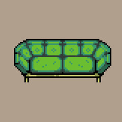 Flexible Editable vector sofa pixel art for game development, graphic design, website assets and more.