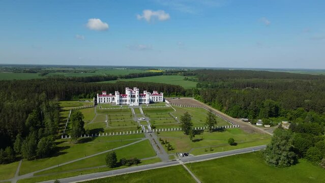 View on the old castle-palace Puslovsky, Kossovo, Belarus