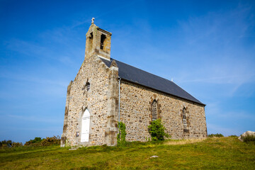 Fototapeta na wymiar Old church on Chausey island, Brittany, France