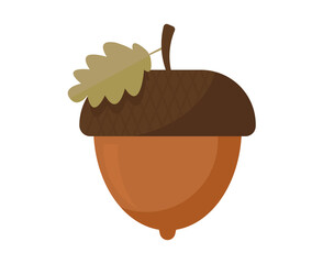  Acorn Illustration - Simple acorn isolated on white background. Acorn icon
