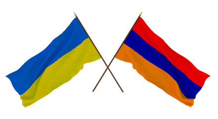 Background for designers, illustrators. National Independence Day. Flags of Ukraine and Armenia
