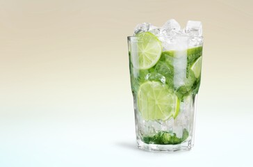 Glass of fresh tasty cold lemonade