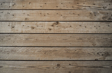 Obraz premium old brown wooden house wall background There are rough cracks for the wallpaper.