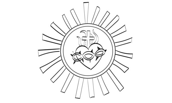 Sacred Heart Jesus Vector Illustration Drawing. Use as poster, card, flyer, Tattoo or T Shirt