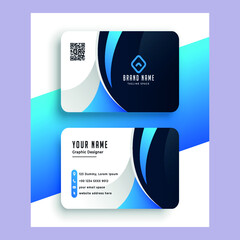 Company business card in blue color