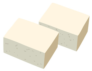 Tofu against white background
