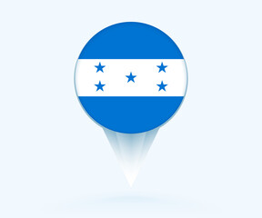 Map pointer with flag of Honduras.