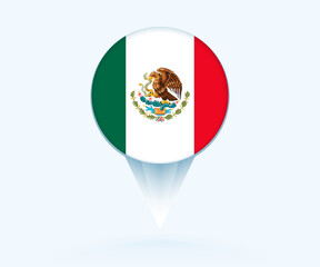 Map pointer with flag of Mexico.
