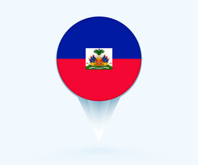 Obraz premium Map pointer with flag of Haiti.