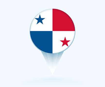 Map pointer with flag of Panama.