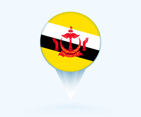 Map pointer with flag of Brunei.