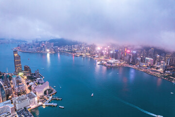 Amazing night of Victoria Harbour, Hong Kong