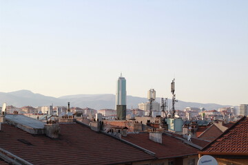 panorama from city bridge