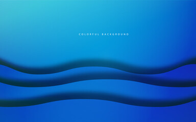 Blue wave papercut background