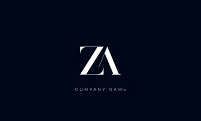 AZ, ZA Abstract Letters Logo Monogram - obrazy, fototapety, plakaty