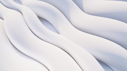 Obraz premium Abstract white background curved pattern in design 3d render