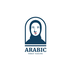 beauty woman hijab style logo design