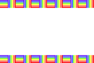 Fototapeta premium Colorful LGBTQ+ pattern background. Vertical and horizontal stripes pattern. LGBTQ+ colored stripes on white background. Rainbow border greeting card.