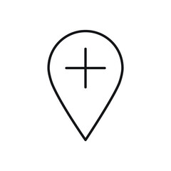 Map pin add plus icon design. vector illustration