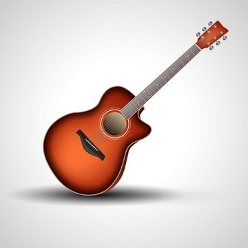 guitarwooden old guitar . vector illustration