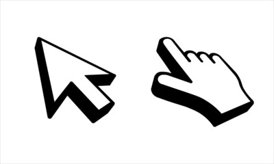 3d realistic mouse cursor icon cursor for computer eps10