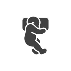Sleeping baby vector icon