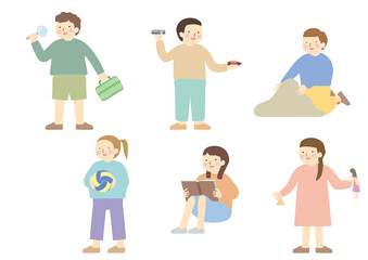 遊びと子供6人セットB