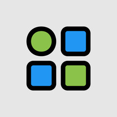 Menu icon in filled line style about essentials, use for website mobile app presentation