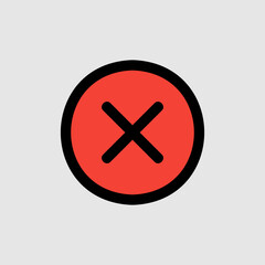 Cross icon in filled line style about essentials, use for website mobile app presentation