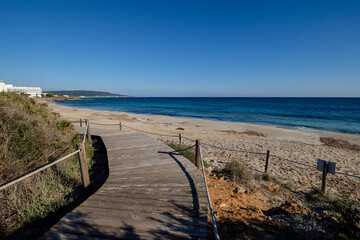 Obraz premium Migjorn beach, Ca Marí, Formentera, Pitiusas Islands, Balearic Community, Spain