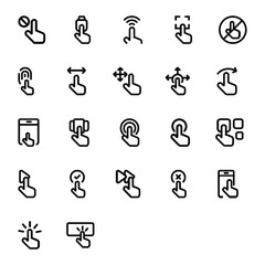 Hand touch icons collection