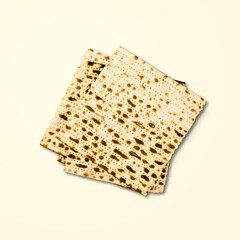 Matzah bread. Jewish traditional Passover bread. Pesach symbol.
